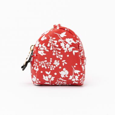 Porte-clés rouge sac à dos fleuri Estelle