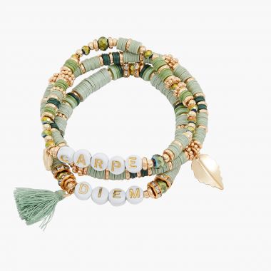 Set de 3 bracelets perles vertes
