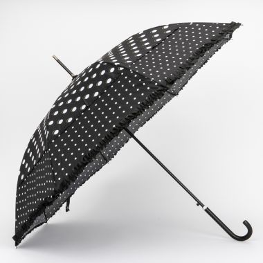 Grand parapluie à pois noir